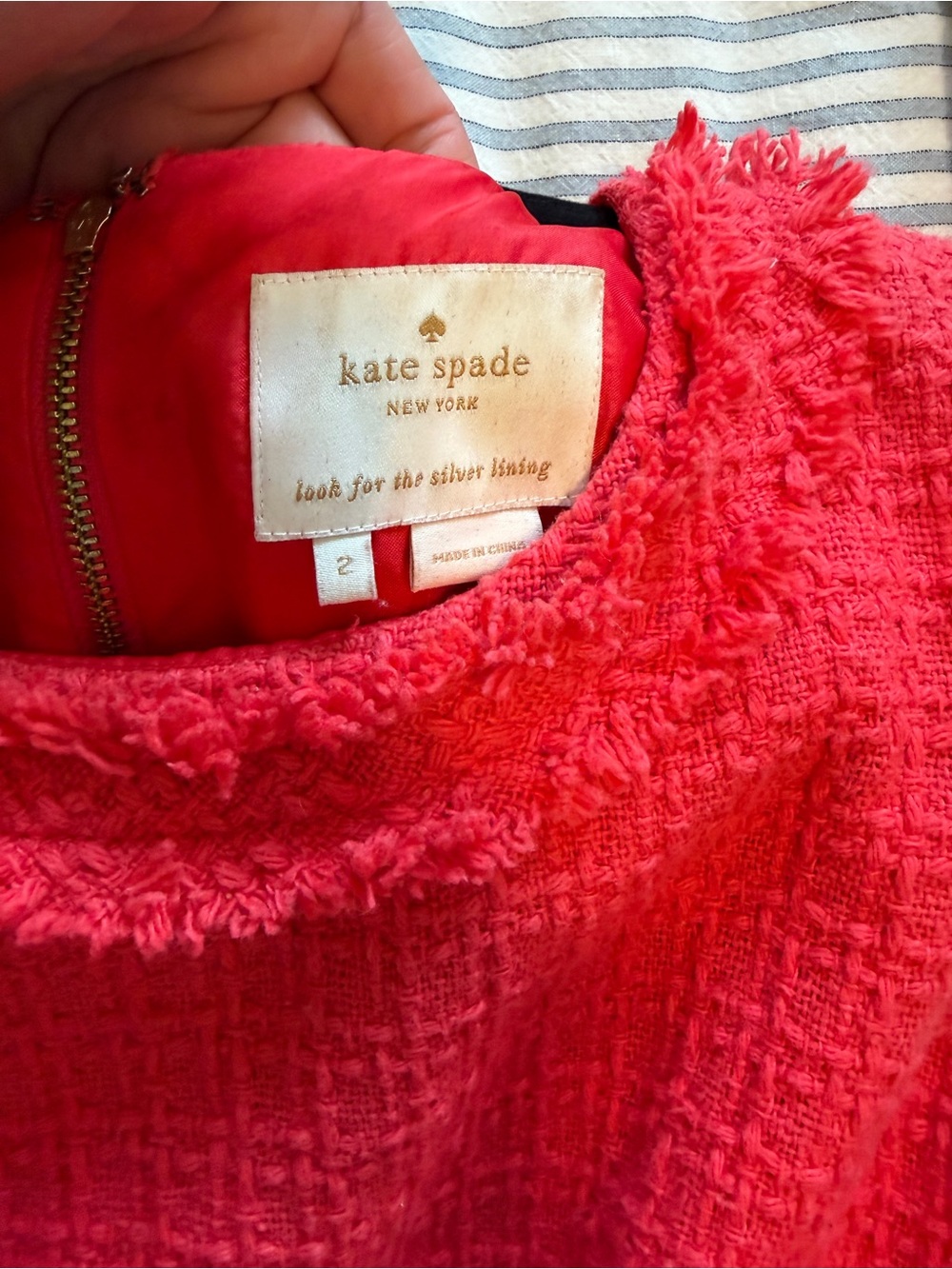 kate spade Sleeveless Coral Tweed Dress - Picture 3 of 3